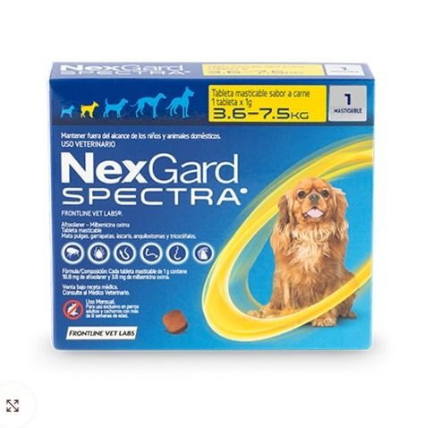 Nexgard Spectra 3.6 a 7.5kg 1 Comprimido